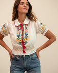 MILLE Clothing Tali Top in Flora Embroidery