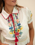 MILLE Clothing Tali Top in Flora Embroidery