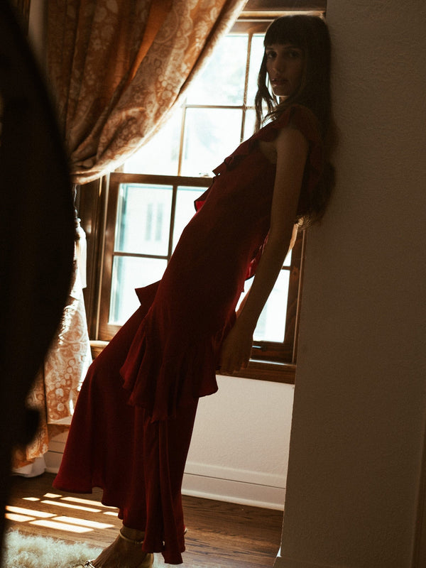 Tallulah Dress in Claret — view 26