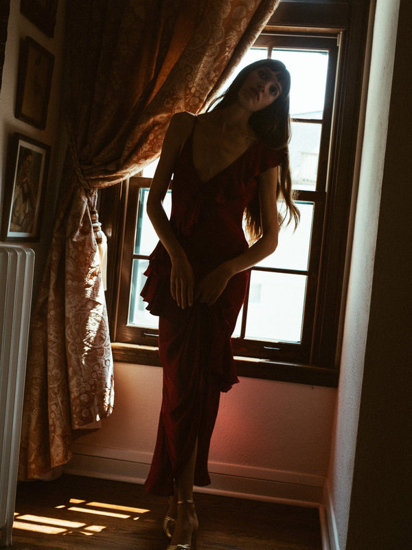 Tallulah Dress in Claret — view 27