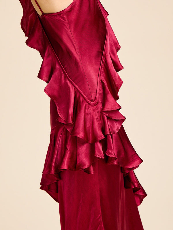 Tallulah Dress in Claret — view 13