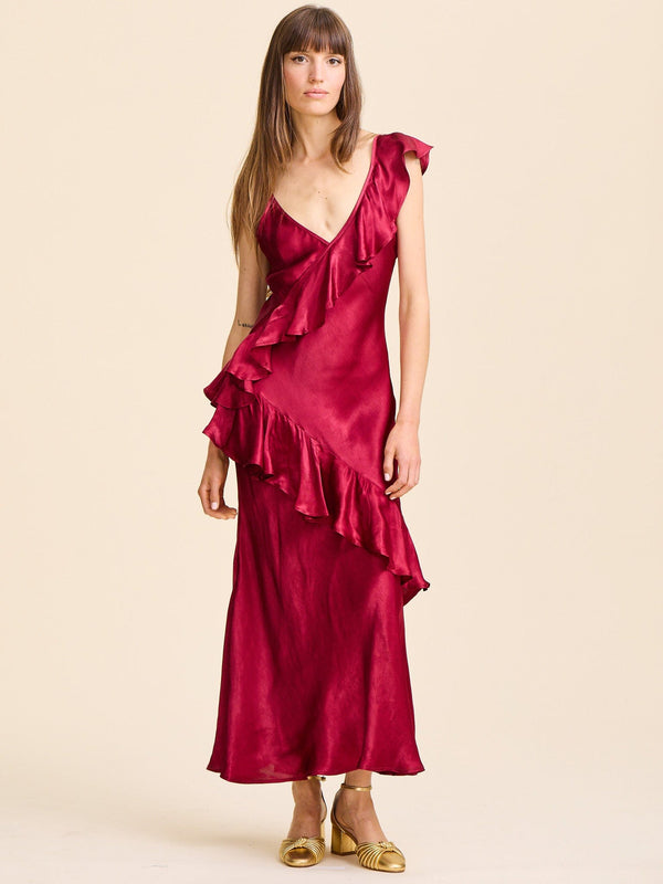 Tallulah Dress in Claret — view 11