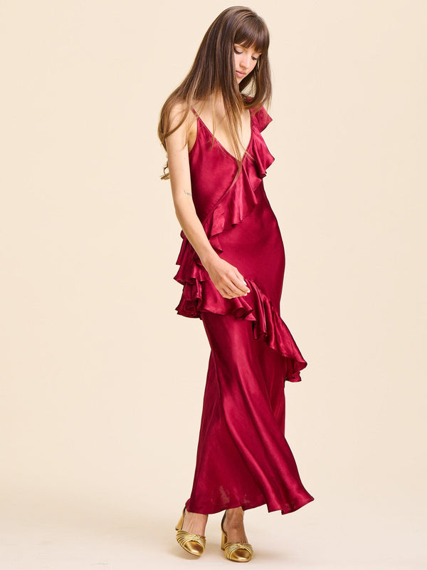 Tallulah Dress in Claret — view 9