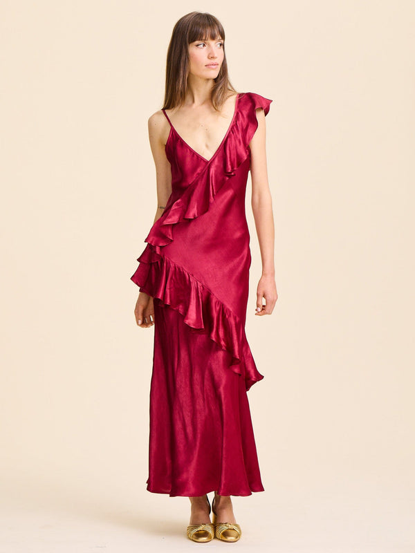 Tallulah Dress in Claret — view 6