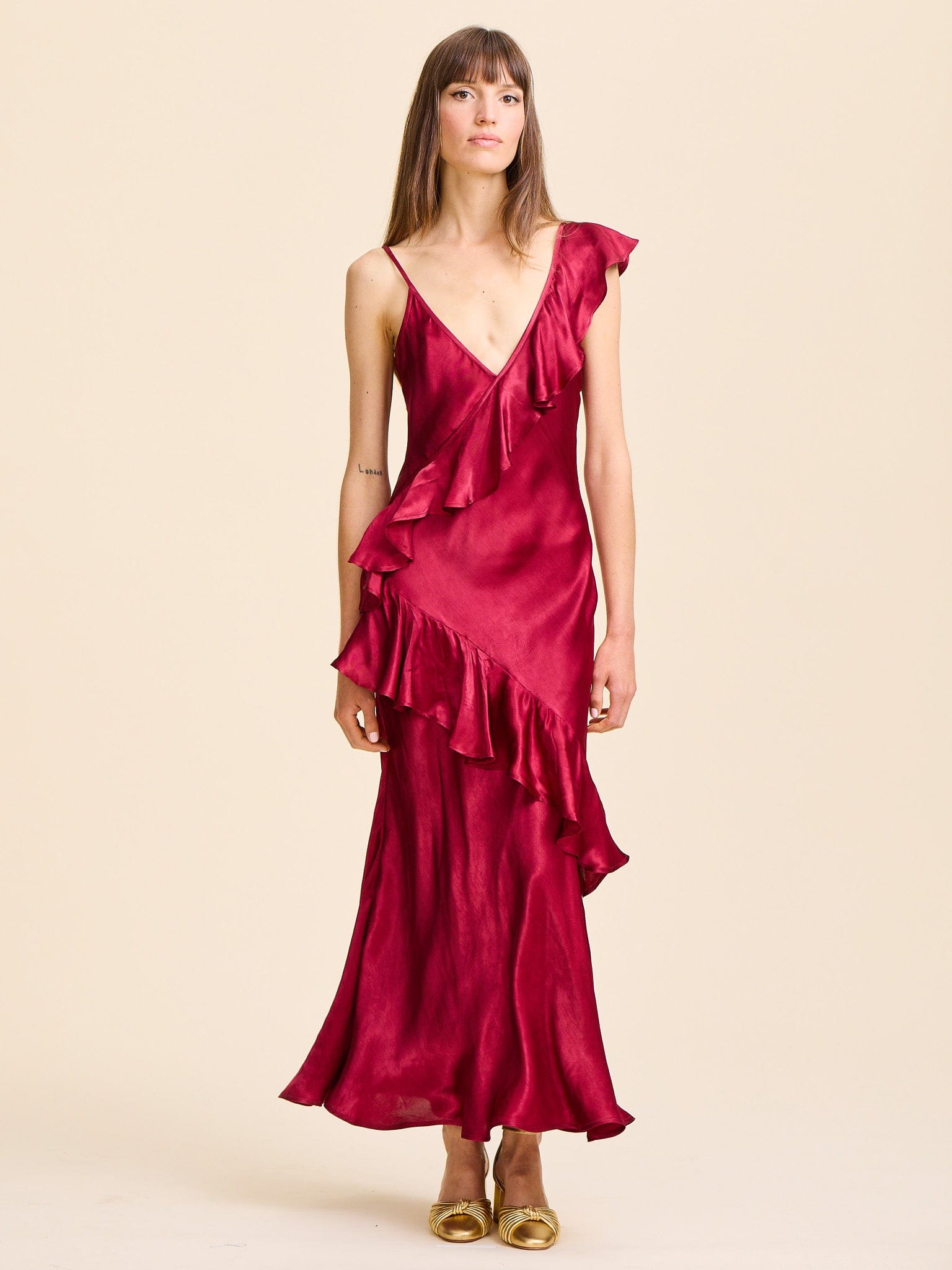 MILLE Tallulah Dress in Claret S