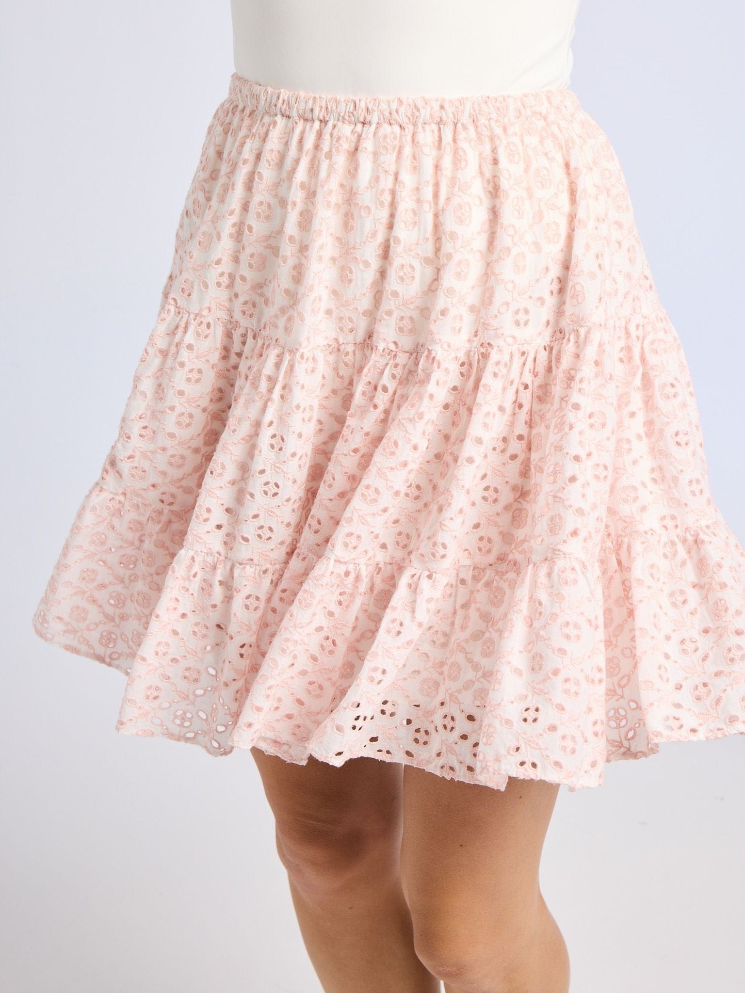 MILLE Clothing Tania Skirt in Rose Eyelet
