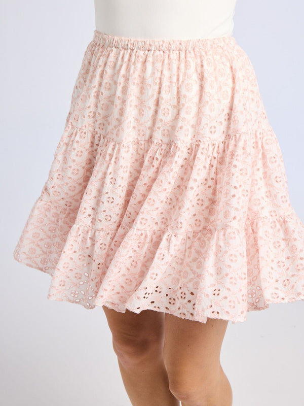 Tania Skirt in Rose Eyelet — view 6