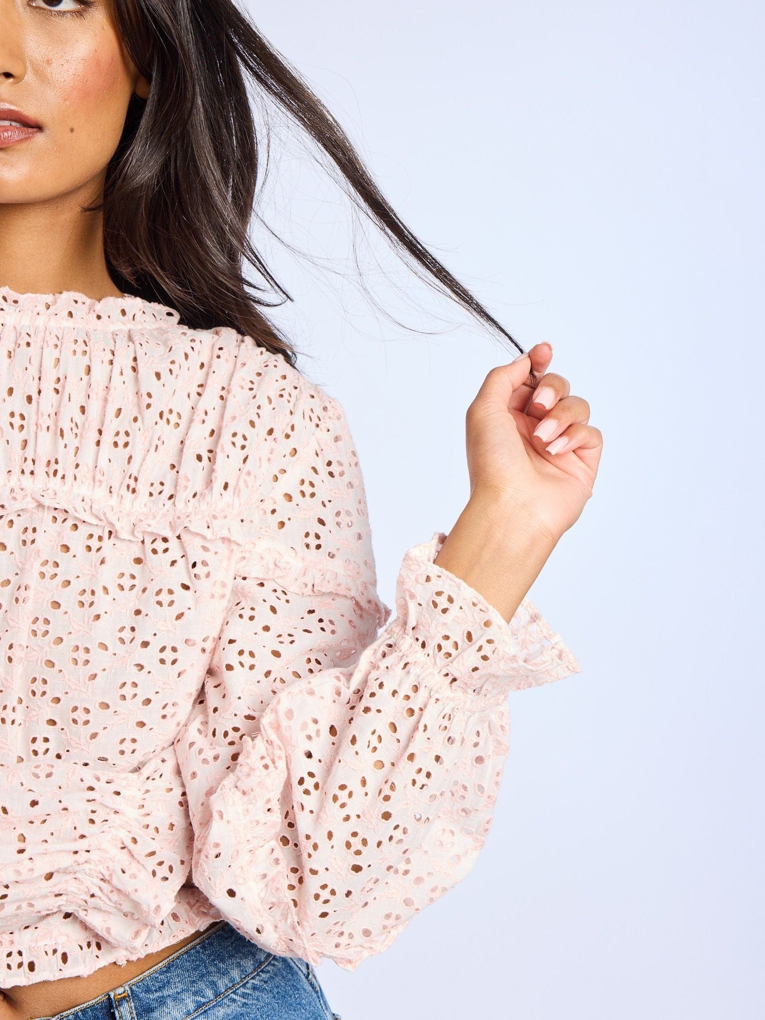 MILLE Clothing Thea Top in Rose Eyelet