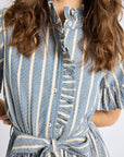 MILLE Clothing Victoria Dress in Chambray Stripe