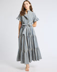 MILLE Clothing Victoria Dress in Chambray Stripe