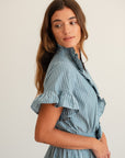 MILLE Clothing Victoria Dress in Forest Stripe
