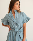 MILLE Clothing Victoria Dress in Forest Stripe