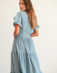 MILLE Clothing Victoria Dress in Forest Stripe