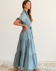 MILLE Clothing Victoria Dress in Forest Stripe