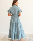 MILLE Clothing Victoria Dress in Forest Stripe