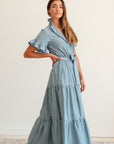 MILLE Clothing Victoria Dress in Forest Stripe