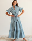 MILLE Clothing Victoria Dress in Forest Stripe