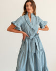 MILLE Clothing Victoria Dress in Forest Stripe