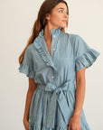 MILLE Clothing Victoria Dress in Forest Stripe