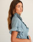 MILLE Clothing Victoria Dress in Forest Stripe