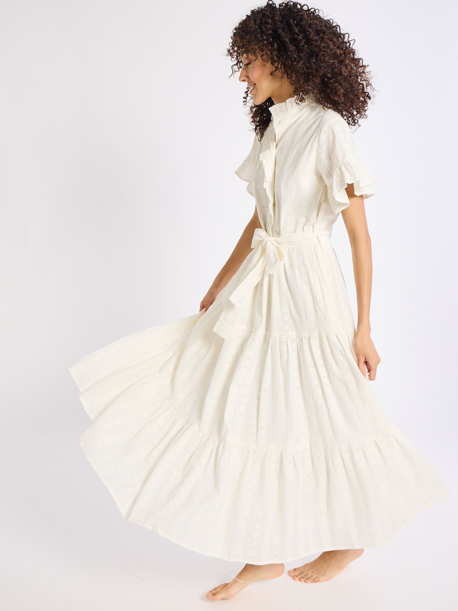 MILLE Clothing Victoria Dress in Ivory Eyelet