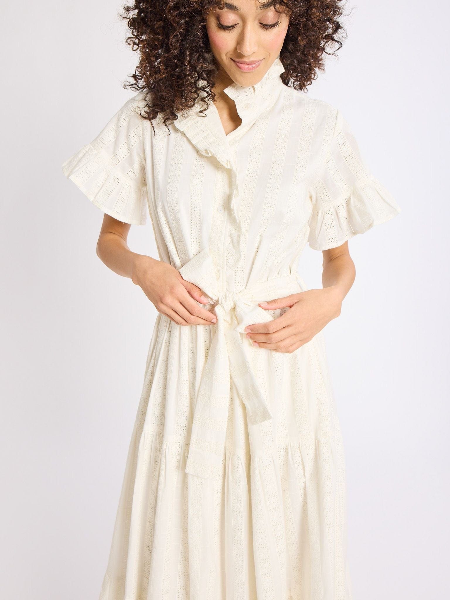 MILLE Clothing Victoria Dress in Ivory Eyelet
