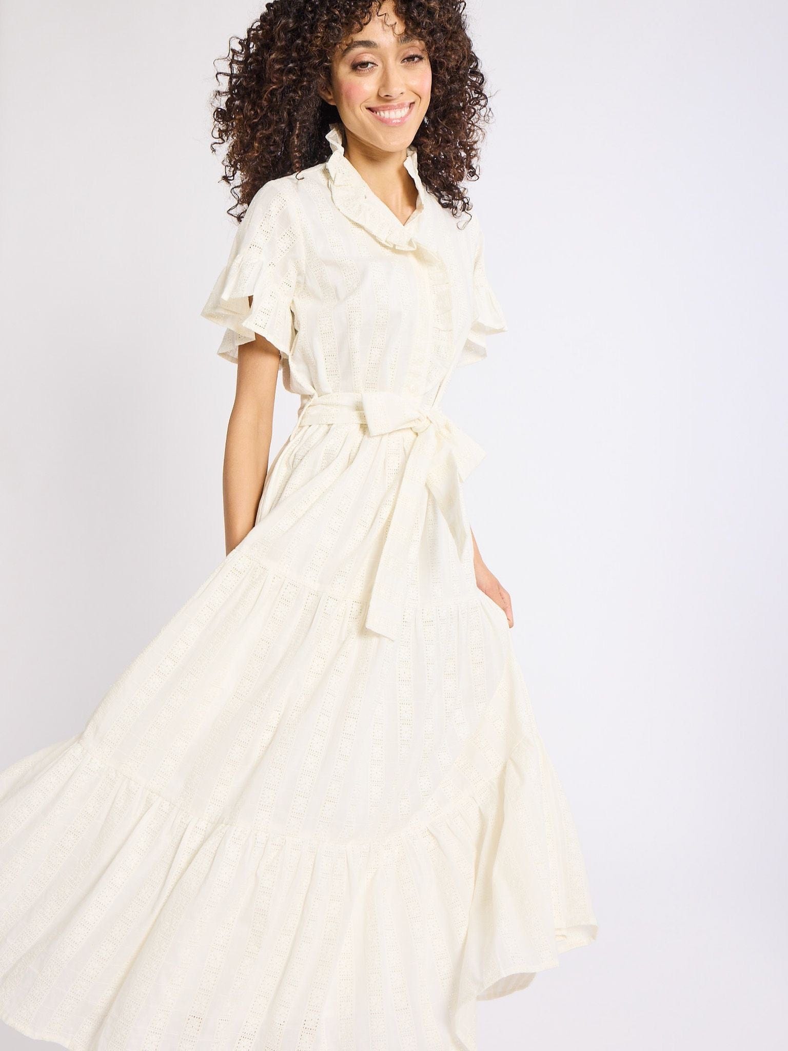 MILLE Clothing Victoria Dress in Ivory Eyelet