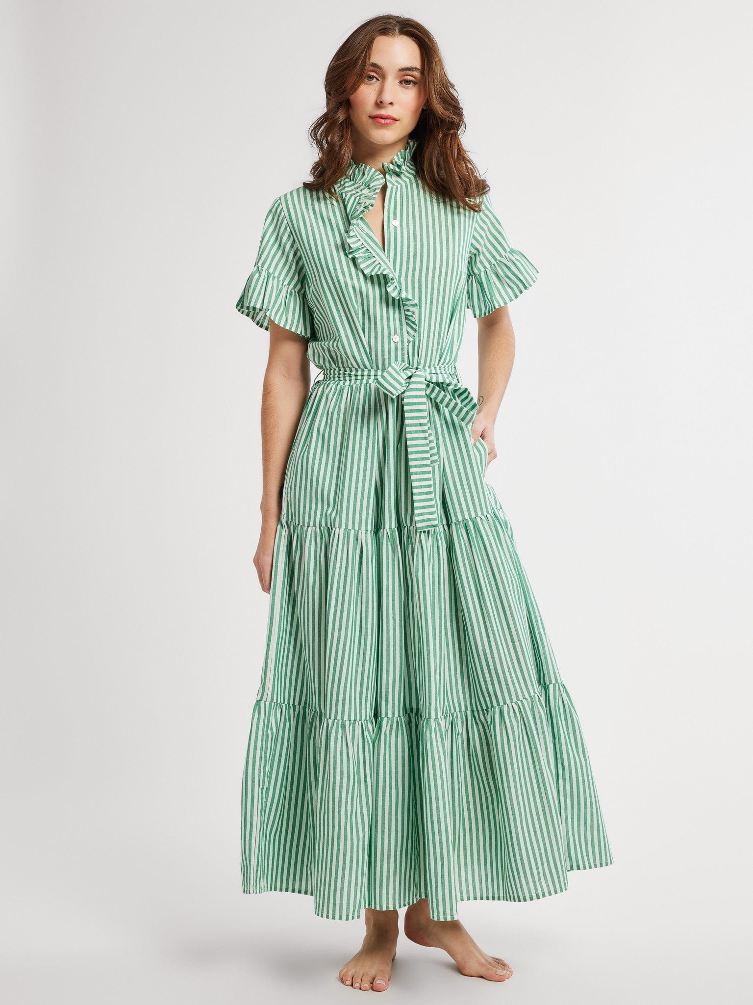 MILLE Clothing Victoria Dress in Kelly Stripe