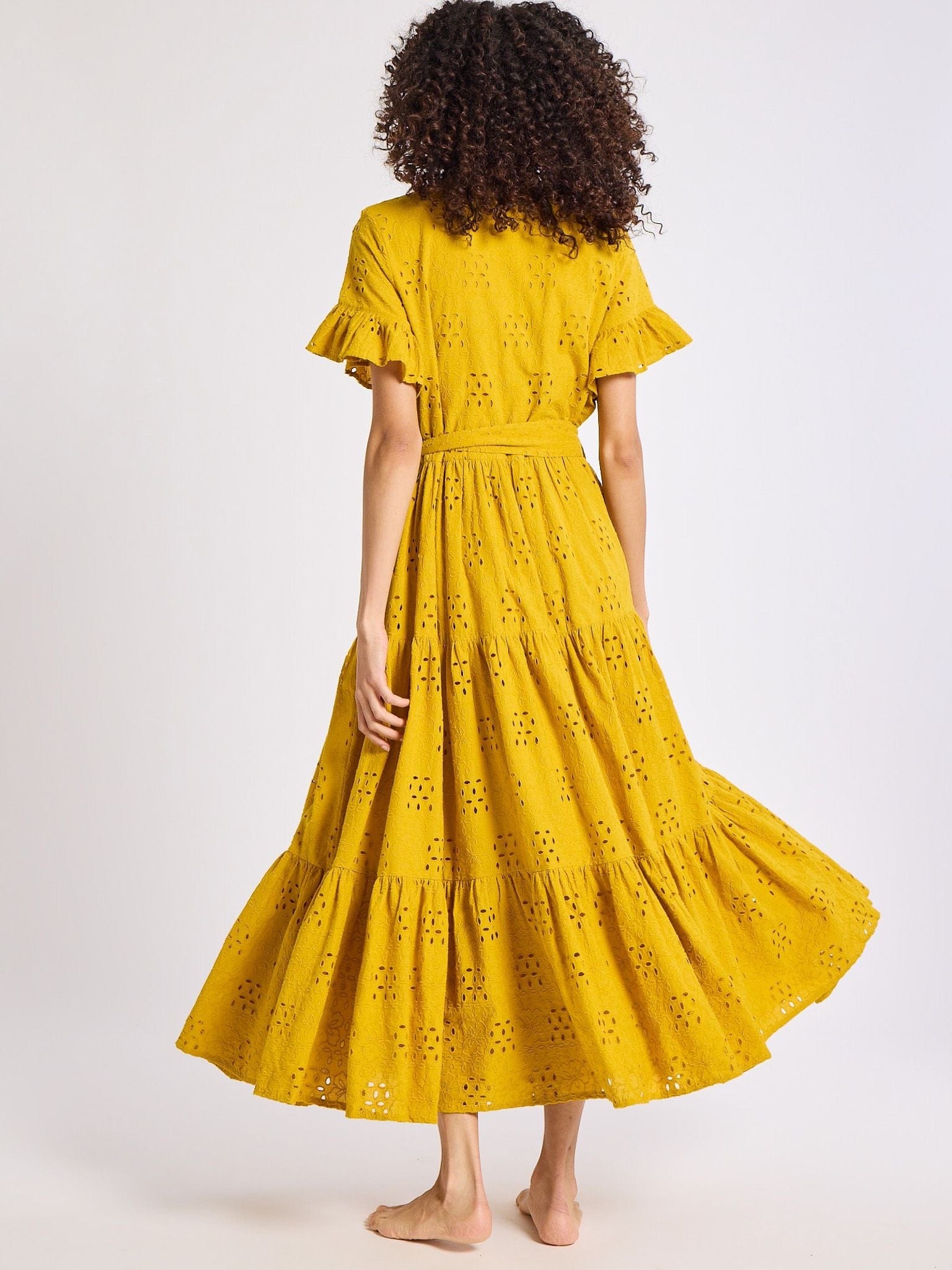 MILLE Clothing Victoria Dress in Marigold Eyelet
