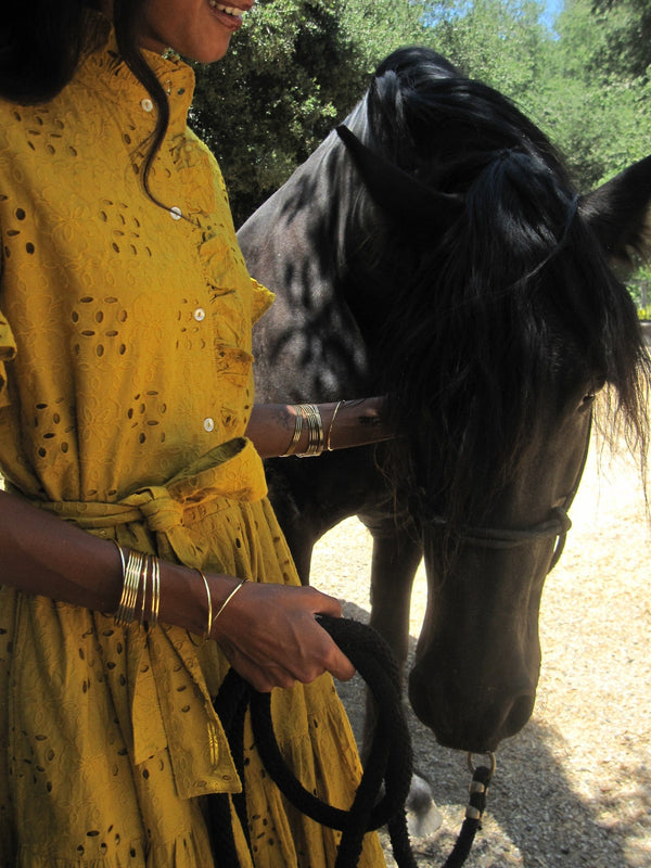 Victoria Dress in Marigold Eyelet — view 10