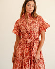 MILLE Clothing Victoria Dress in Peach Montmartre
