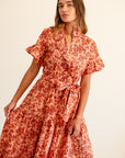 MILLE Clothing Victoria Dress in Peach Montmartre
