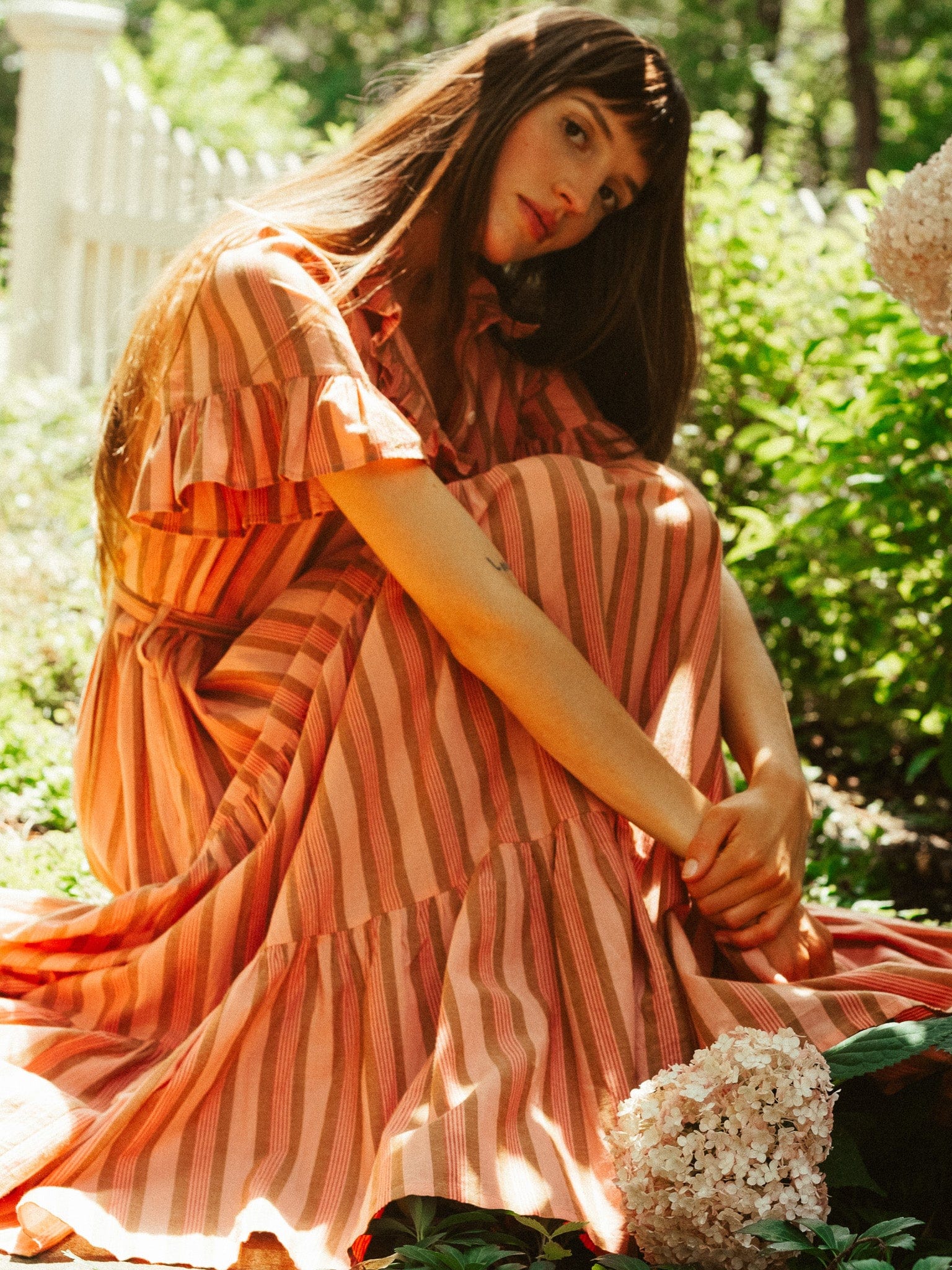 orange and brown striped dress MILLE Victoria Dress in Santa Fe Stripe XS