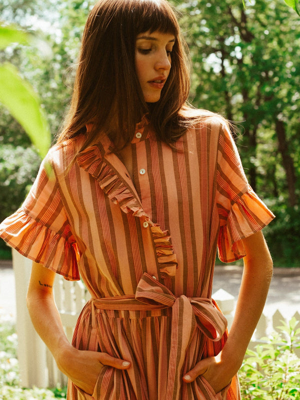 Victoria Dress in Santa Fe Stripe — view 16