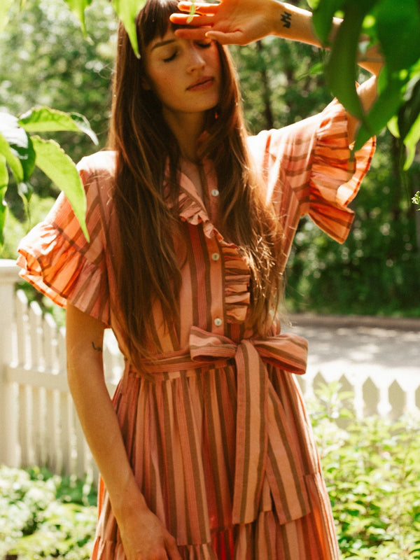 Victoria Dress in Santa Fe Stripe — view 18