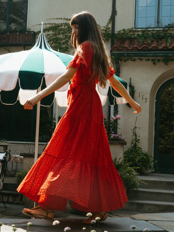 Victoria Dress in Scarlet Eyelet — view 16