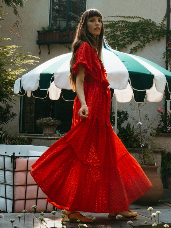 Victoria Dress in Scarlet Eyelet — view 14