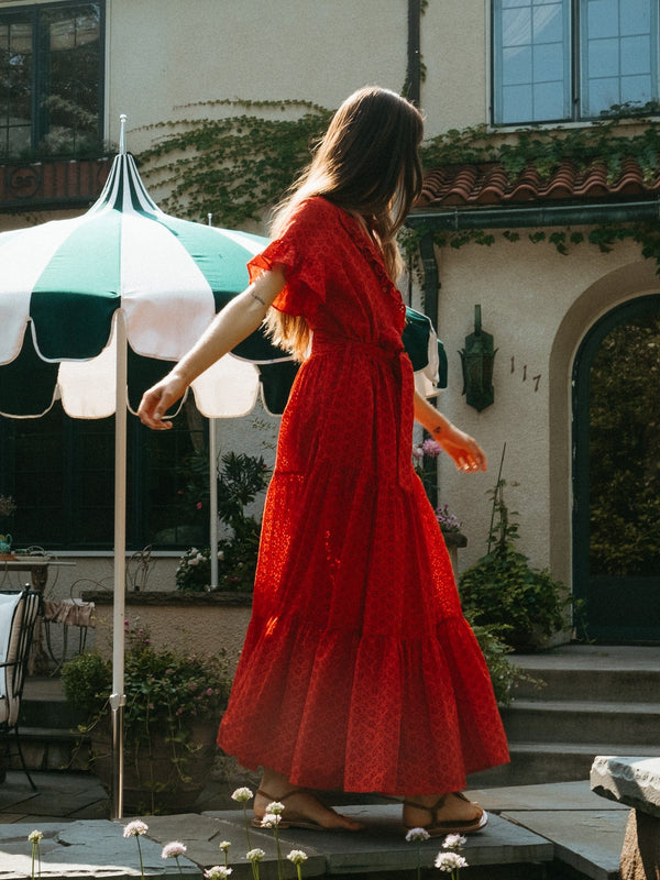 Victoria Dress in Scarlet Eyelet — view 15