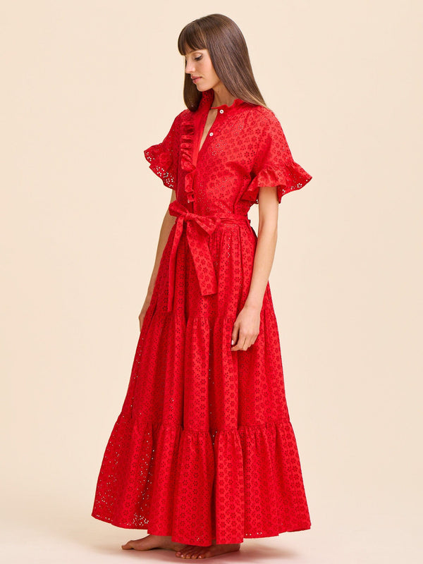 Victoria Dress in Scarlet Eyelet — view 5