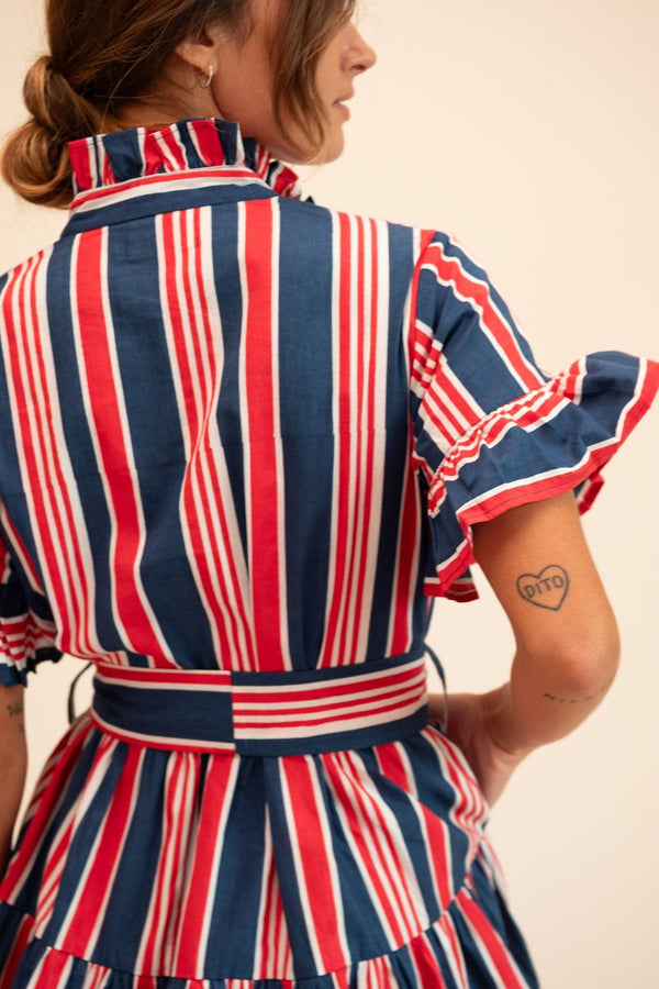 Violetta Dress in Sailing Stripe — view 7