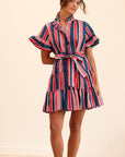 MILLE Clothing Violetta Dress in Sailing Stripe