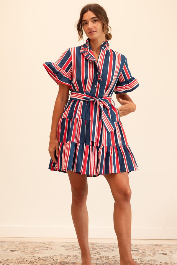 Violetta Dress in Sailing Stripe — view 4