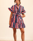 MILLE Clothing Violetta Dress in Sailing Stripe