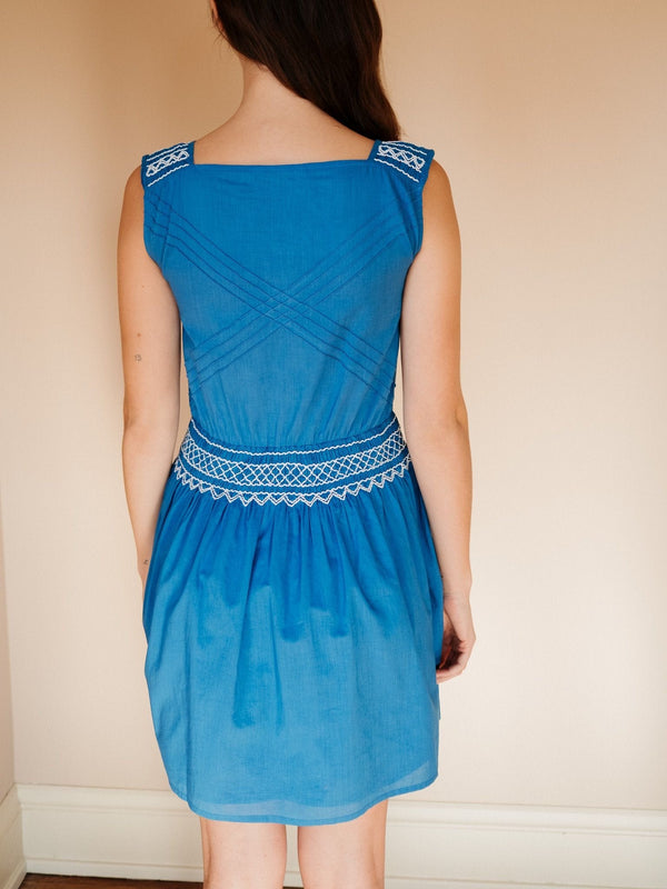 Vivi Dress in Cerulean Embroidery — view 5