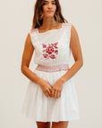 MILLE Clothing Vivi Dress in Rose Cross Stitch