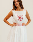 MILLE Clothing Vivi Dress in Rose Cross Stitch