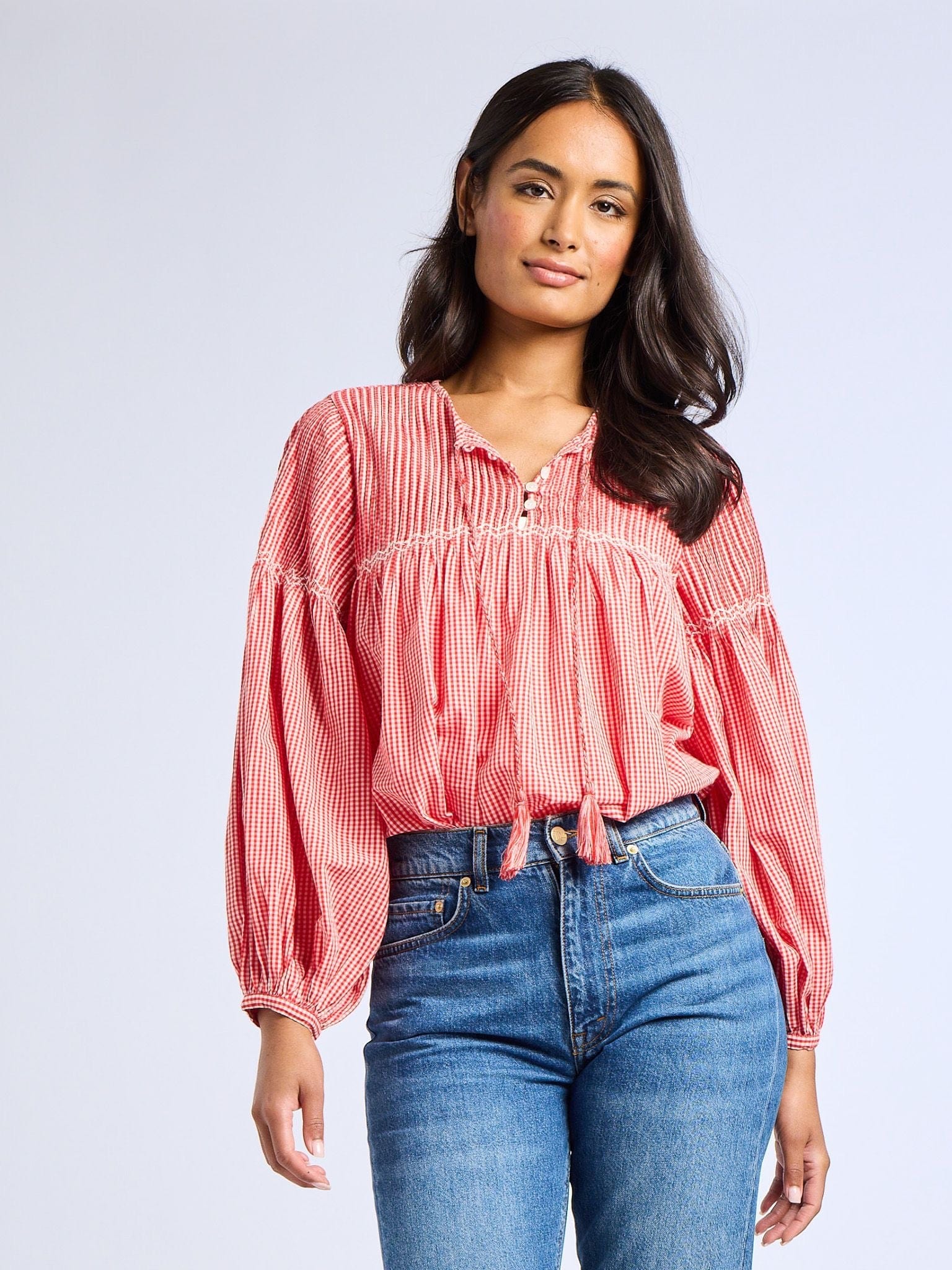MILLE Clothing Vivienne Top in Red Gingham