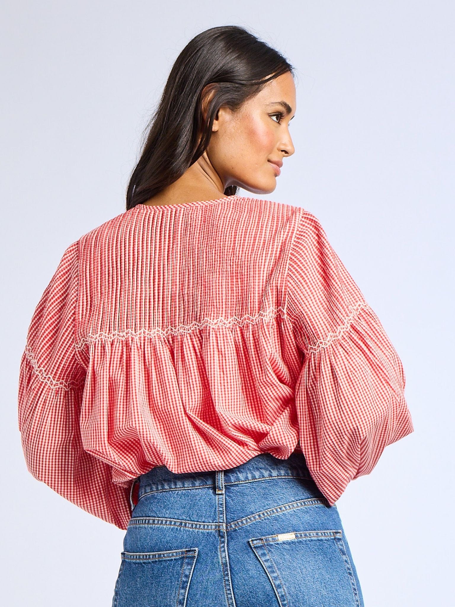 MILLE Clothing Vivienne Top in Red Gingham