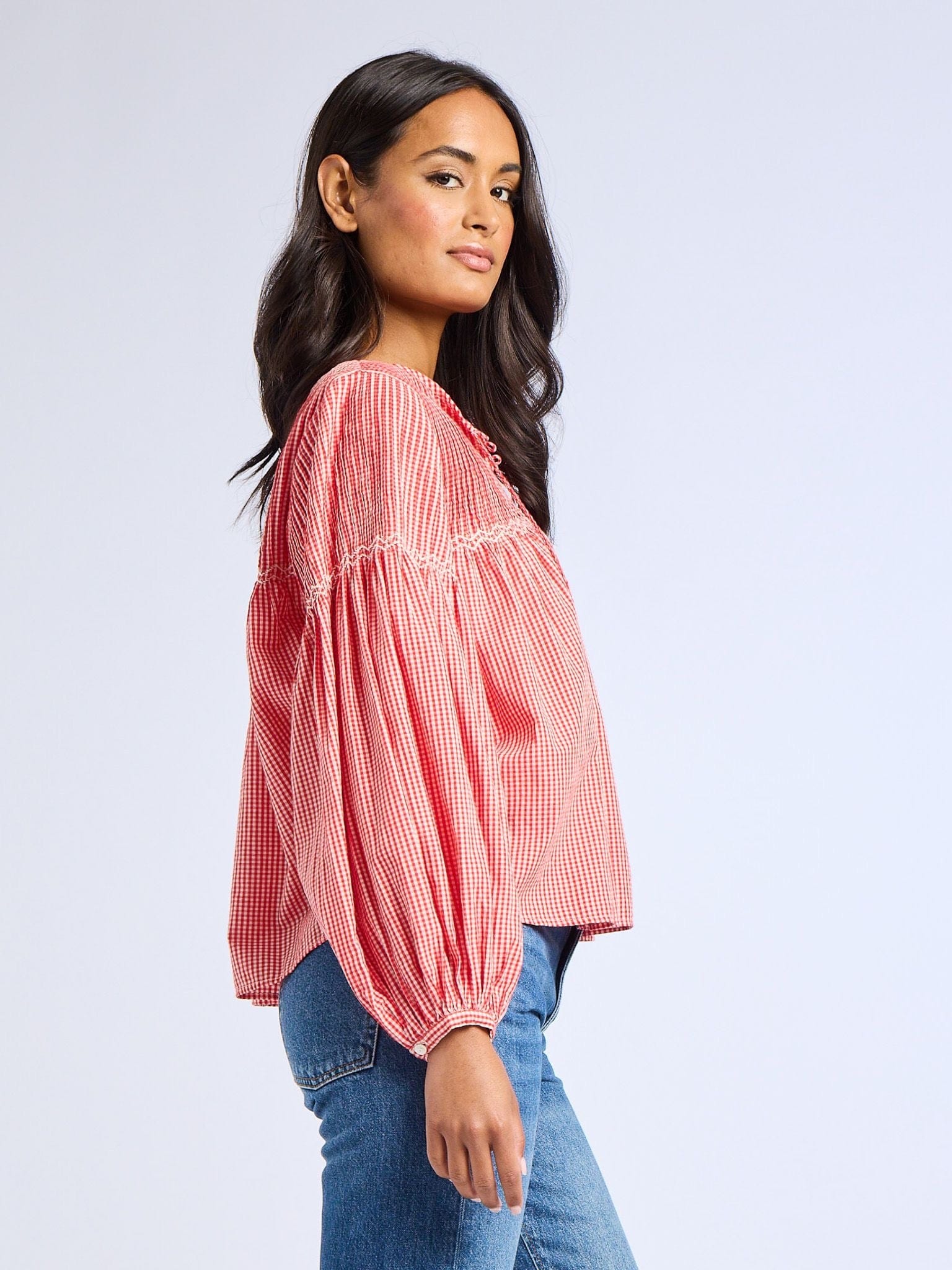 MILLE Clothing Vivienne Top in Red Gingham