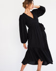 MILLE Clothing Adela Dress in Black Georgette